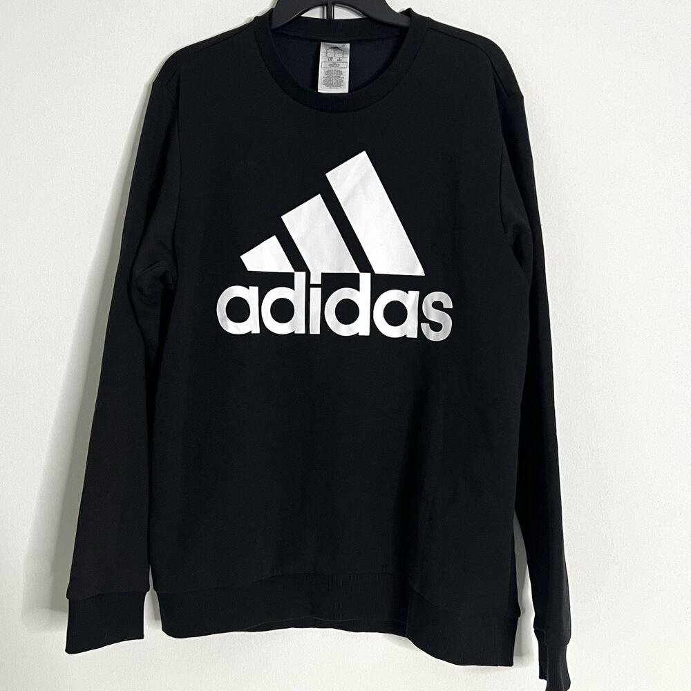 Adidas Men’s Size Medium Black Crewneck Pullover Sweatshirt Jogging Athletic Gym